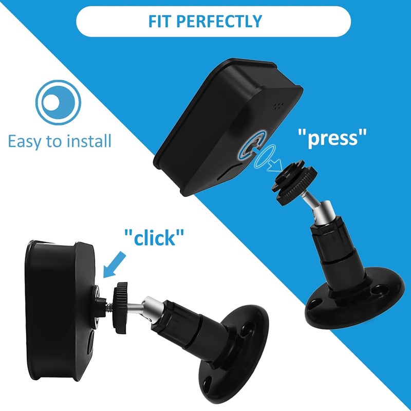 TAICHIPANDA Blink Outdoor Camera Mount, 360 Degree Adjustable Indoor/Outdoor Wall Mount Bracket for Blink Home Security System Black 3 Pack - Image 3